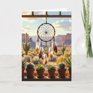 Dreamcatcher, Desert Canyons, Cacti Birthday  Card