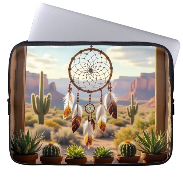 Dreamcatcher, Desert Canyons, Cacti  Laptop Sleeve (Front)