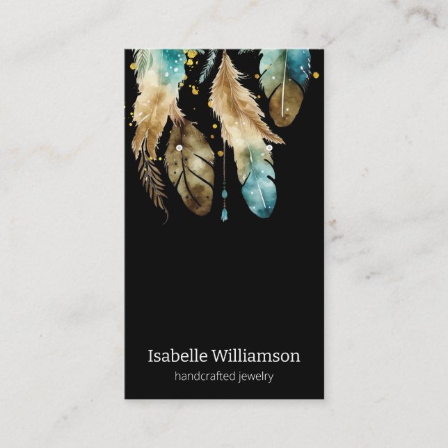 Dreamcatcher Feathers Jewellery Earring Display Business Card (Front)
