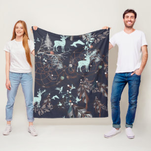 "Dreamcatcher Forest" Throw Pillow Fleece Blanket