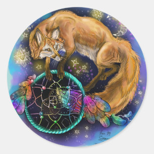 DreamCatcher Fox Classic Round Sticker