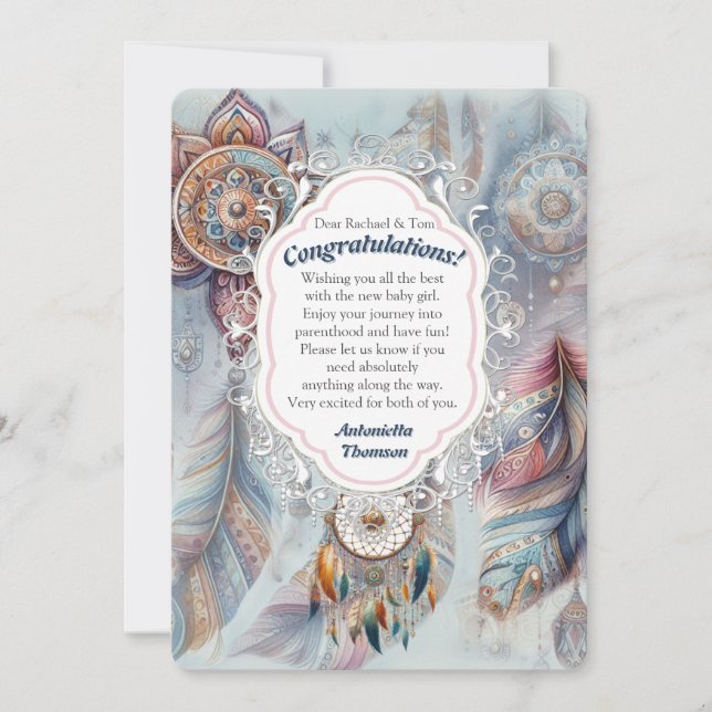 Dreamcatcher in a Bohemian theme Invitation (Front)