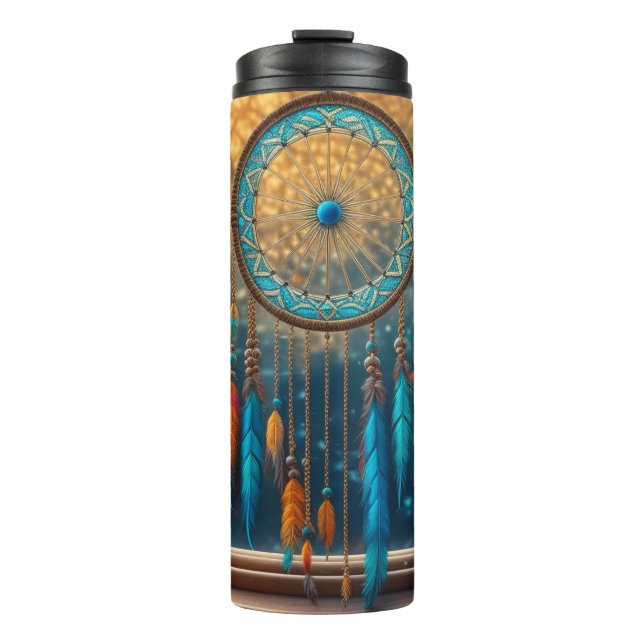 Dreamcatcher in a Window Fall Leaves Thermal Tumbler (Front)