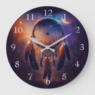 Dreamcatcher in forest forest large clock