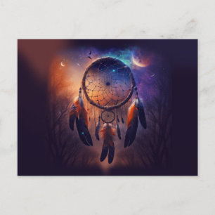 Dreamcatcher in forest forest             postcard
