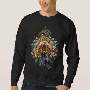 Dreamcatcher Indian Feathers Headdress Native Amer Sweatshirt