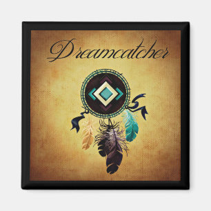 Dreamcatcher On a Gold Grunge Background Magnet