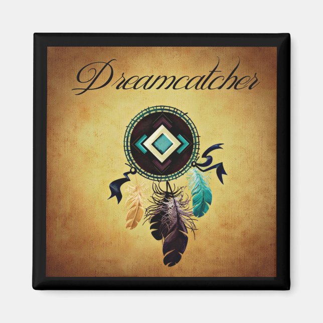 Dreamcatcher On a Gold Grunge Background Magnet (Front)