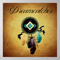 Dreamcatcher On a Golden Grunge Background