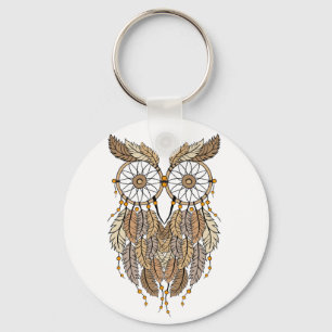 dreamcatcher owl, tribal dream catcher key ring