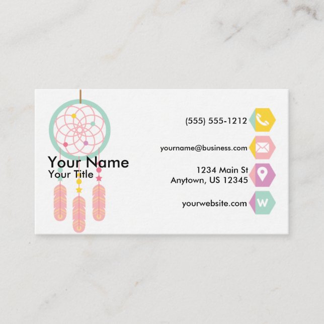 Dreamcatcher Pastel Business Card (Front)