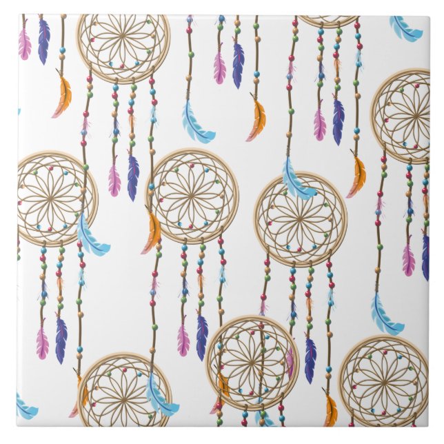 Dreamcatcher Pattern Ceramic Tile (Front)
