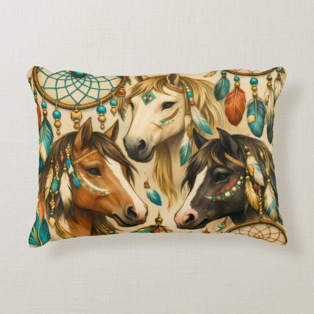 Dreamcatcher Ponies Decorative Cushion (Front)