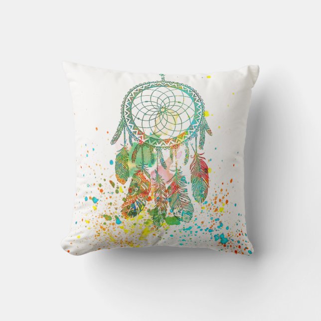Dreamcatcher splatter cushion (Front)