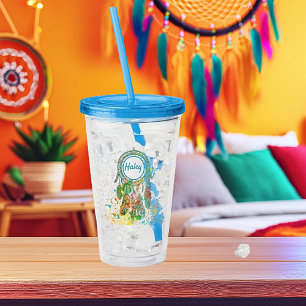 Dreamcatcher splatter personalised acrylic tumbler