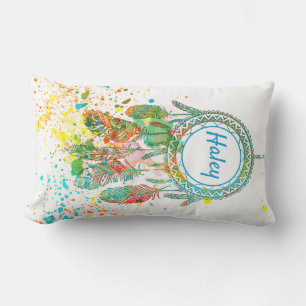 Dreamcatcher splatter personalised lumbar cushion