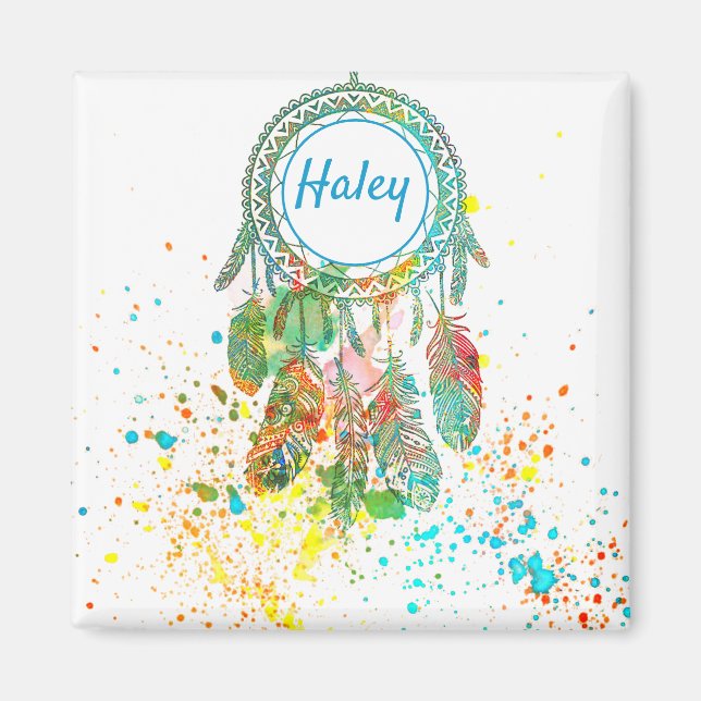 Dreamcatcher splatter personalised  magnet (Front)