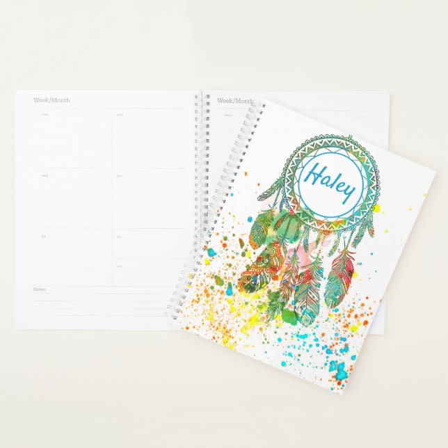 Dreamcatcher splatter personalised  planner (Display)