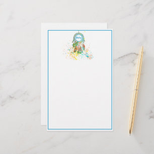 Dreamcatcher splatter personalised stationery