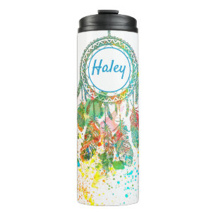 Dreamcatcher splatter personalised thermal tumbler