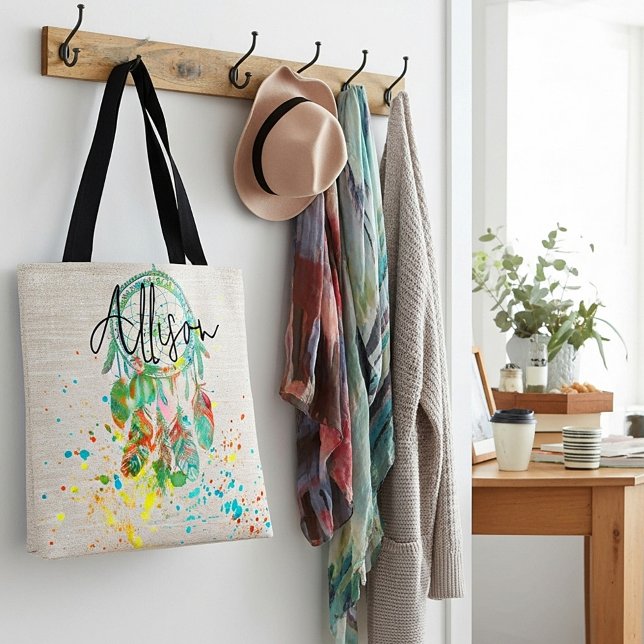 Dreamcatcher splatter personalised tote bag (Creator Uploaded)