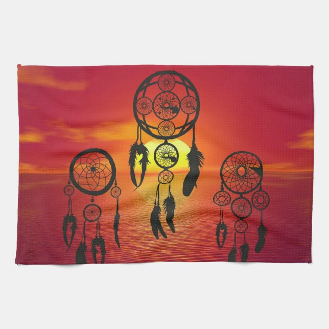 Dreamcatcher Sunset Tea Towel (Horizontal)