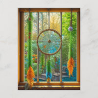 Dreamcatcher with Blue, Green and Orange Feathers 