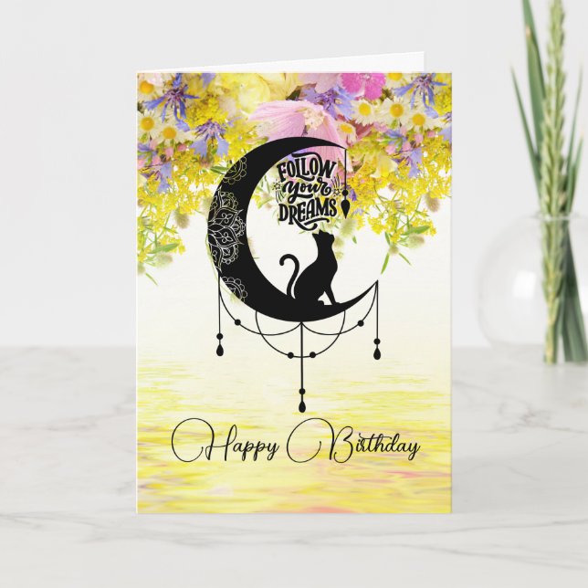 Dreamcatcher with cat | Follow your dreams Card (Front)