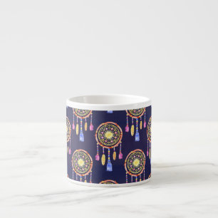 Dreamcatchers Feathers Watercolor Seamless Texture Espresso Cup