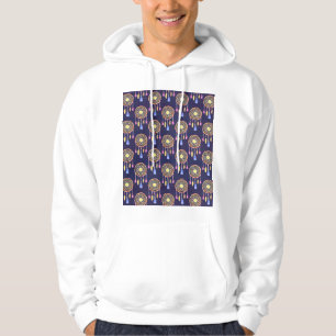 Dreamcatchers Feathers Watercolor Seamless Texture Hoodie