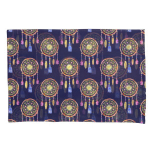 Dreamcatchers Feathers Watercolor Seamless Texture Pillowcase