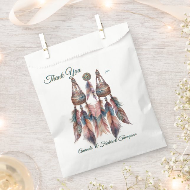 Dreamcatchers in a Bohemian theme Favour Bag (Clipped)