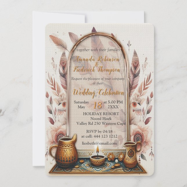 Dreamcatchers in a Bohemian theme Invitation (Front)