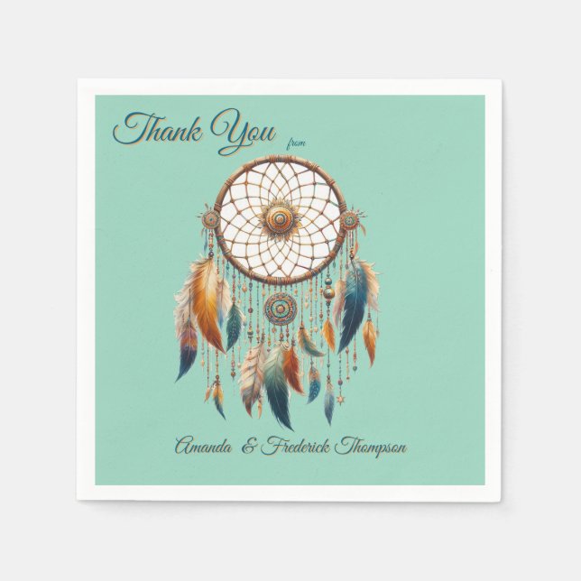 Dreamcatchers in a Bohemian theme Napkin (Front)