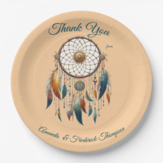 Dreamcatchers in a Bohemian theme Paper Plate