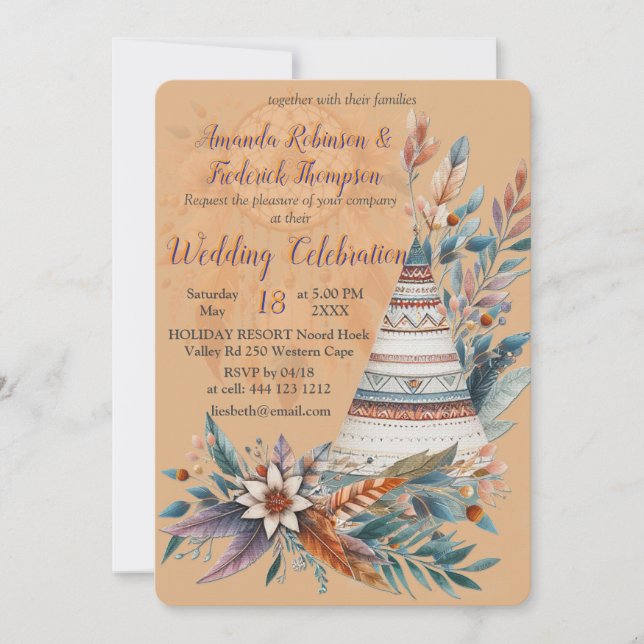 Dreamcaters in a Bohemian theme Invitation (Front)