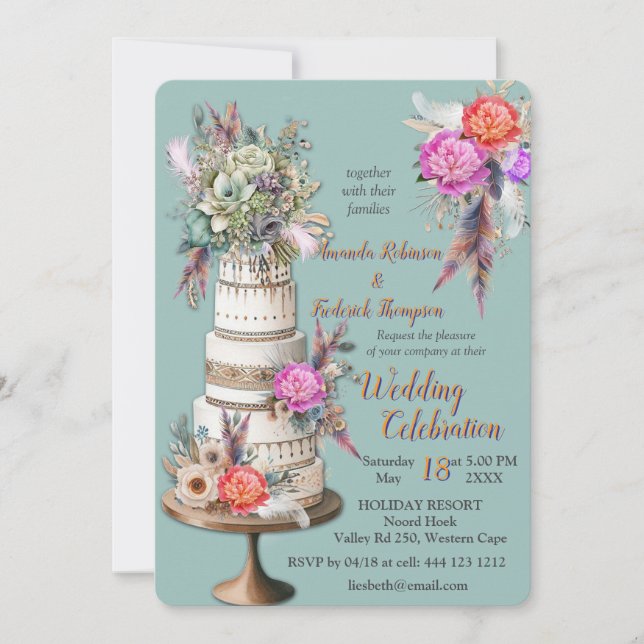 Dreamcaters in a Bohemian theme Invitation (Front)