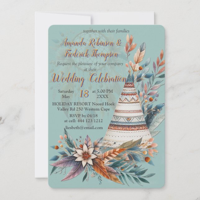 Dreamcaters in a Bohemian theme Invitation (Front)