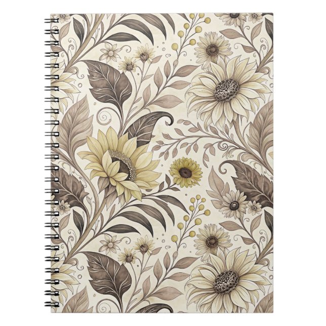 Dreamed Sunflowers Art Nouveau Notebook (Front)