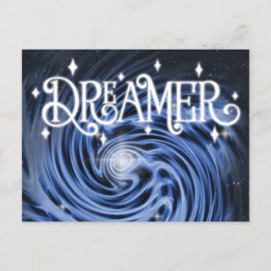 "Dreamer" Blue Vortex in Outer Space Postcard