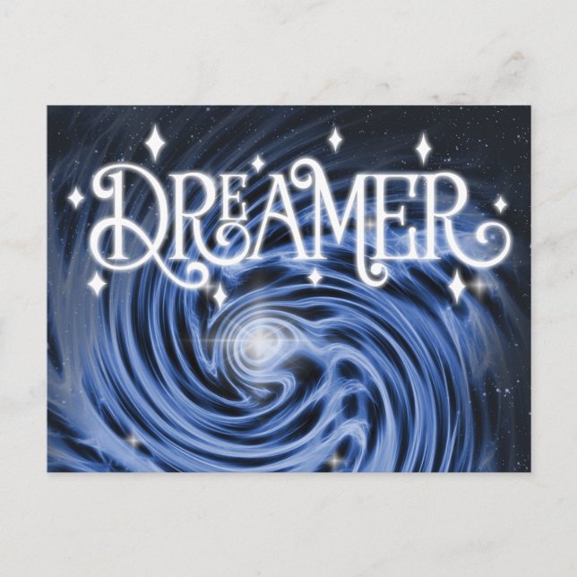 "Dreamer" Blue Vortex in Outer Space Postcard (Front)