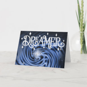 "Dreamer" Blue Vortex in Space "Happy Birthday!" Card