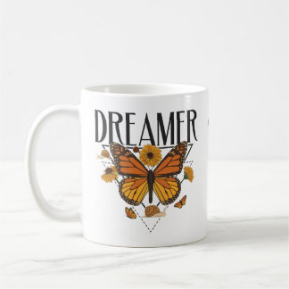 Dreamer Butterfly Cute Inspirational Butterfly  Coffee Mug