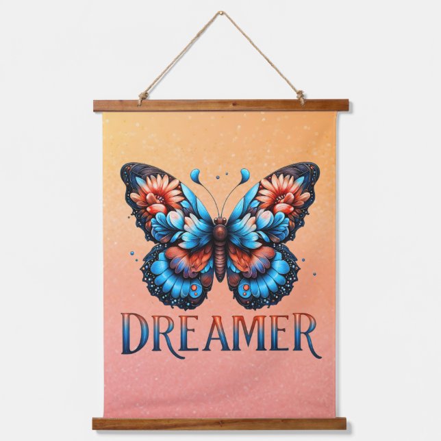 Dreamer Floral Butterfly Tapestry (Front)