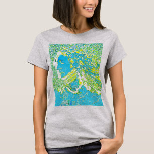 "Dreamer Girl" in Turquoise Yellow Green Design T-Shirt