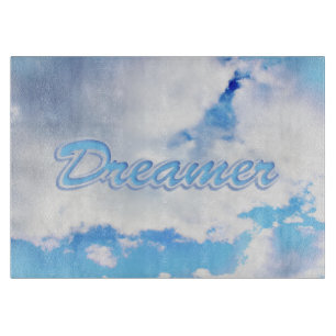 Dreamer Puffy White Clouds and Blue Sky Cutting Board