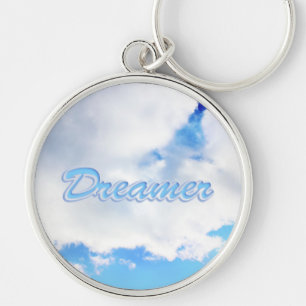 Dreamer Puffy White Clouds and Blue Sky Key Ring