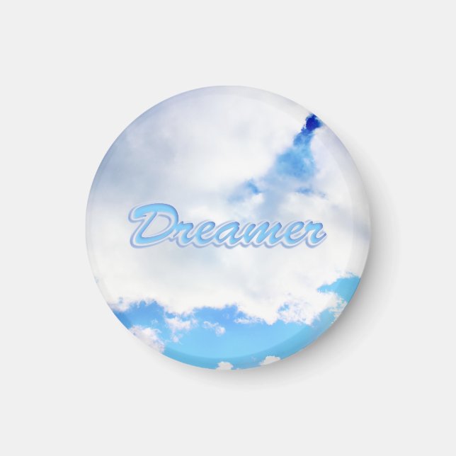 Dreamer Puffy White Clouds and Blue Sky Magnet (Front)