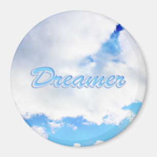 Dreamer Puffy White Clouds and Blue Sky Magnet