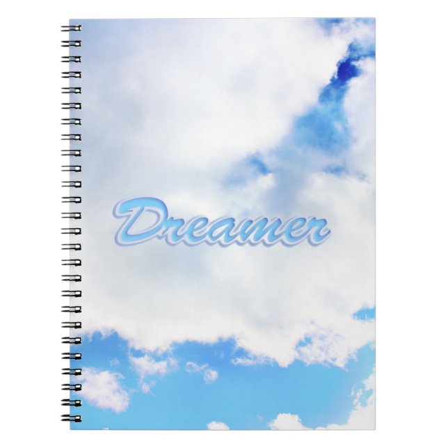 Dreamer Puffy White Clouds and Blue Sky Notebook (Front)